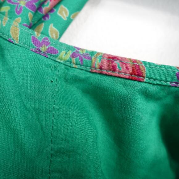 Vintage Plenty by Tracy Reese Green Floral Crystal Beaded Cotton Mini Dress 8 - Picture 13 of 16